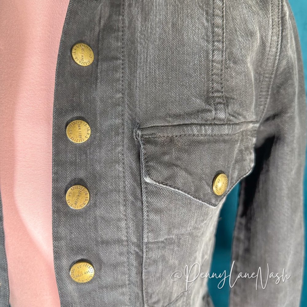 Current/Elliott The Snap Denim Jacket with Studs Midnight - Picture 5 of 12
